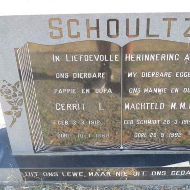 SCHOULTZ Gerrit L. 1912-1999 &amp; Machteld M.M.C. SCHMIDT 1914-1992