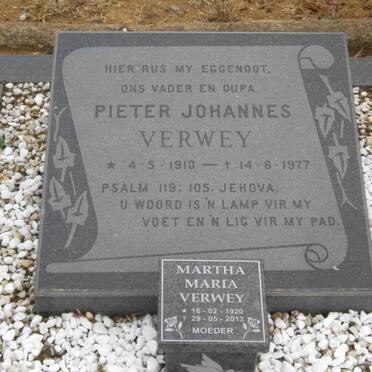 VERWEY Pieter Johannes 1910-1977 &amp; Martha Maria 1920-2013
