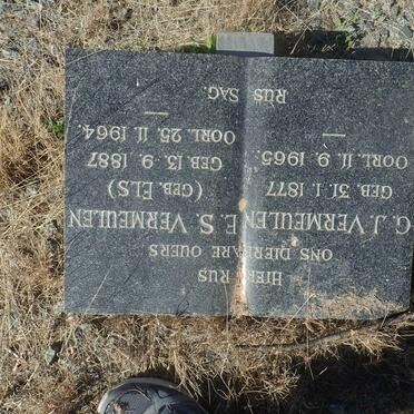 VERMEULEN G.J. 1877-1965 &amp; E.S. ELS 1887-1964