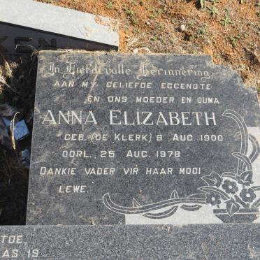 WILKEN Johannes Willem 1900-1987 &amp; Anna Elizabeth DE KLERK 1900-1978