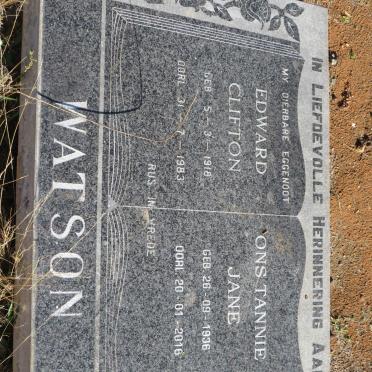 WATSON Edward Clifton 1918-1983 :: WATSON Jane 1936-2016