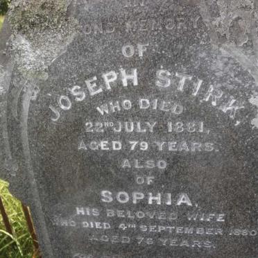 STIRK Joseph -1881 &amp; Sophia -1880