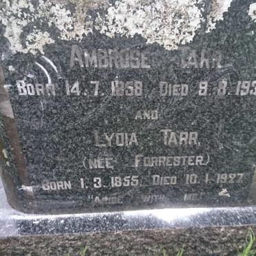 TARR Ambrose 1858-1939 &amp; Lydia FORRESTER 1855-1927