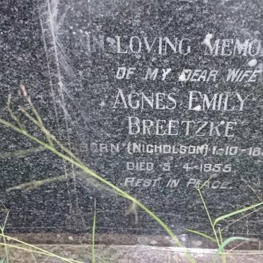 BREETZKE Agnes Emily nee NICHOLSON 1899-1955