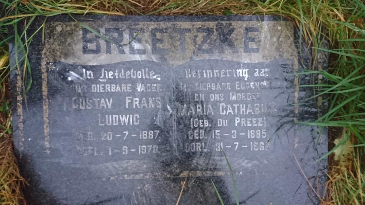 BREETZKE Gustav Frans Ludwig 1887-1970 &amp; Maria Catharina DU PREEZ 1885-1966