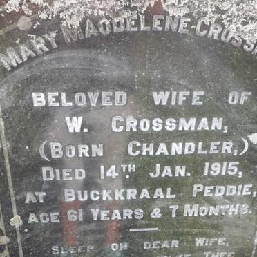 CROSSMAN William Henry 1854-1923 &amp; Mary Magdalene CHANDLER -1915