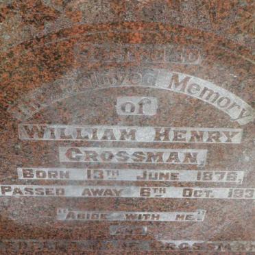 CROSSMAN William Henry 1876-1931 &amp; Fenella Jane 1872-1954