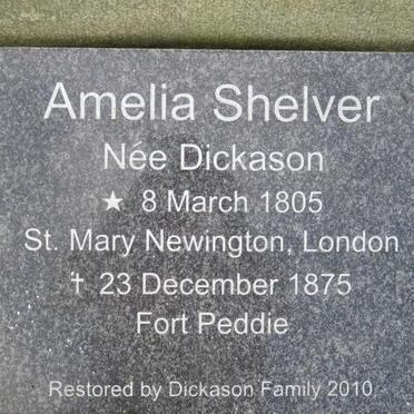 SHELVER Amelia nee DICKASON 1805-1875