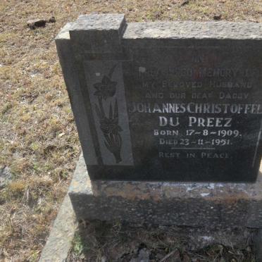 PREEZ Johannes Christoffel, du 1909-1951