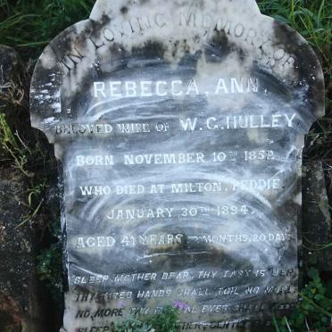 HULLEY Rebecca Ann 1852-1894