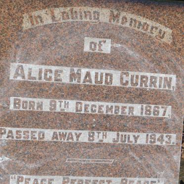 CURRIN William Henry 1859-1934 :: CURRIN Alice Maud 1867-1943