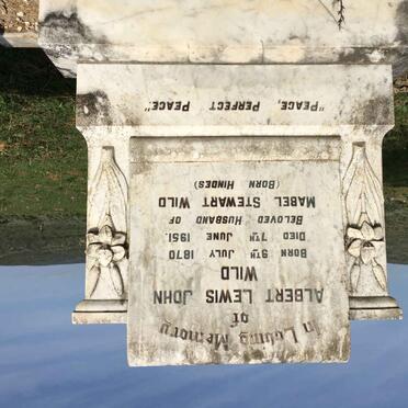 WILD Albert Lewis John 1870-1951 &amp; Mabel Stewart HINDES 1872-1958