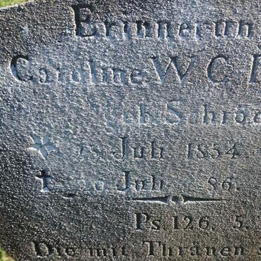 BURGER Caroline W.C. nee SCHRODER 1854-1886