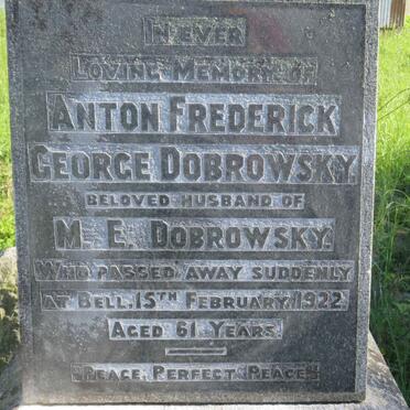 DOBROWSKY Anton Frederick George -1922