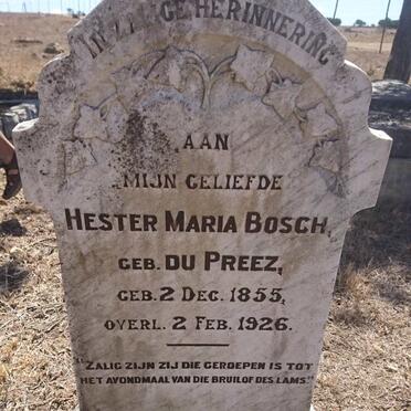 BOSCH Hester Maria nee DU PREEZ 1855-1926
