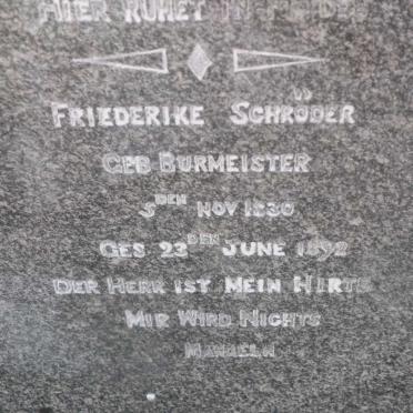 SCHRODER Friederike nee BURMEISTER 1830-1892
