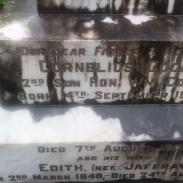 COCK Cornelius 1825-1908 &amp; Edith JAFFRAY 1848-1934