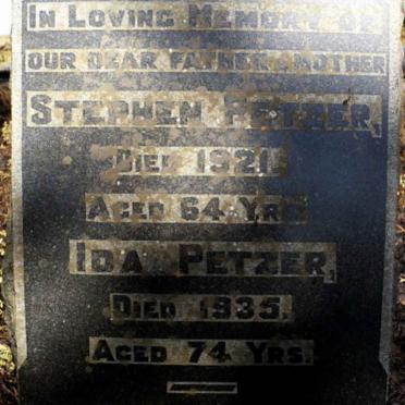 PETZER Stephen -1921 &amp; Ida -1935