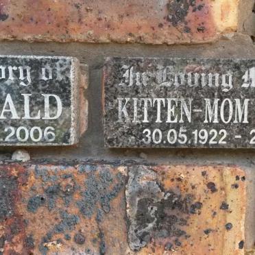 WILLIAMS Kitten-Mom 1922-2010 :: DONALD ? -2006