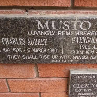 MUSTO Charles Aubrey 1923-1990 &amp; Gwendoline Lucy May ANDREW 1922-2009