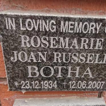 BOTHA Rosemarie Joan Russell 1934-2007