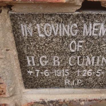 CUMINGS H.G.B. 1915-1992