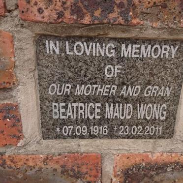 WONG Beatrice Maud 1916-2011
