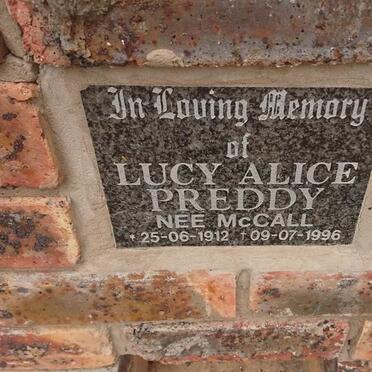 PREDDY Lucy Alice nee MCCALL 1912-1996