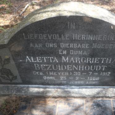 BEZUIDENHOUT Aletta Margrietha nee MEYER 1912-1968