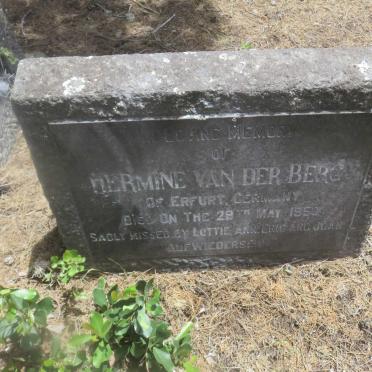 BERG Hermine, van der -1950