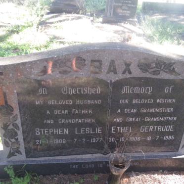 BAX Stephen Leslie 1906-1977 &amp; Ethel Gertrude 1906-1995