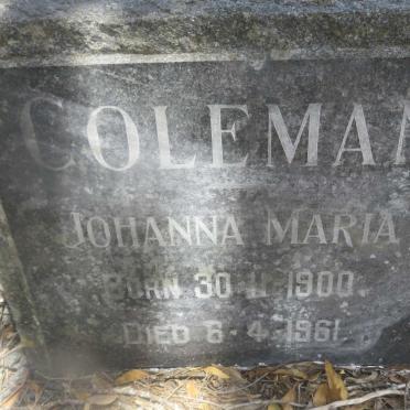 COLEMAN Johanna Maria 1900-1961