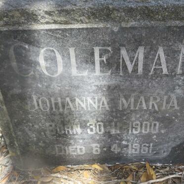 COLEMAN Johanna Maria 1900-1961