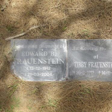 FRAUENSTEIN Edward B. 1912-2004 &amp; Tibby 1912-1999
