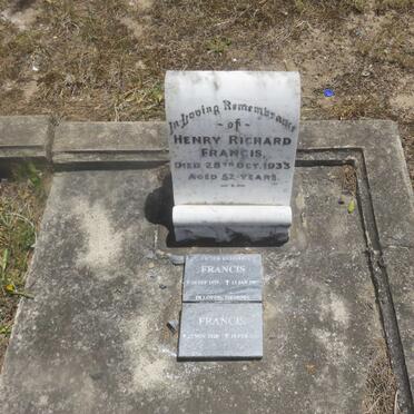 FRANCIS Henry Richard -1933 :: FRANCIS Victor Kestell 1919-1997 :: FRANCIS Constance 1920-2006