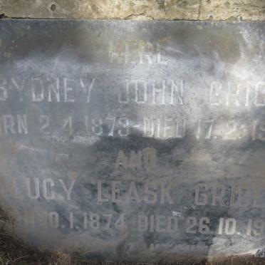 GRICE Sydney John 1873-1959 &amp; Lucy Leask 1874-1959
