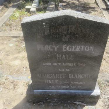 HALE Percy Egerton -1949 &amp; Margaret Blanche TENNANT -1952