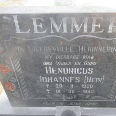 LEMMER Hendricus Johannes 1920-1990