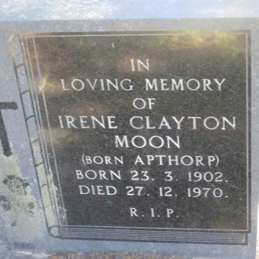 MOON Irene Clayton nee APTHORP 1902-1970