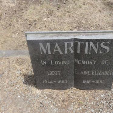 MARTINS Gert 1914-1993 &amp; Elaine Elizabeth 1918-1981
