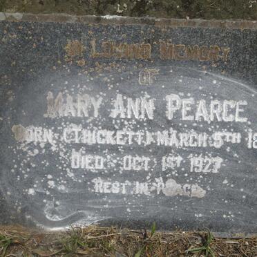 PEARCE Mary Ann nee THICKETT 1858-1927