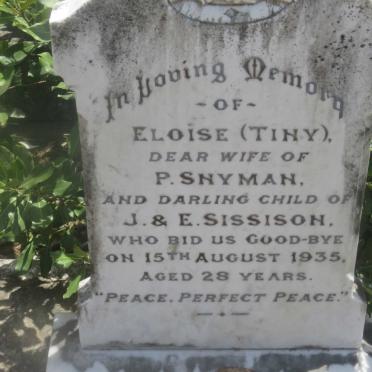 SNYMAN Eloise nee SISSISON -1935