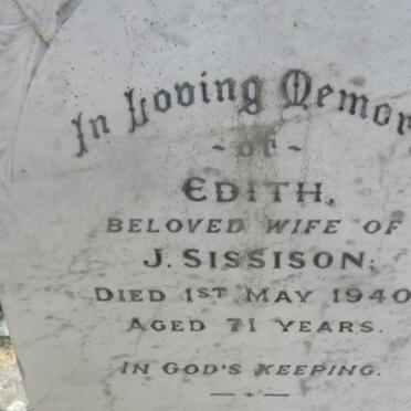 SISSISON John William Fawlding 1869-1953 :: SISSISON Edith -1940