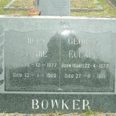 BOWKER Miles Duthie 1877-1960 &amp; Georgia Eulalie HART 1877-1961