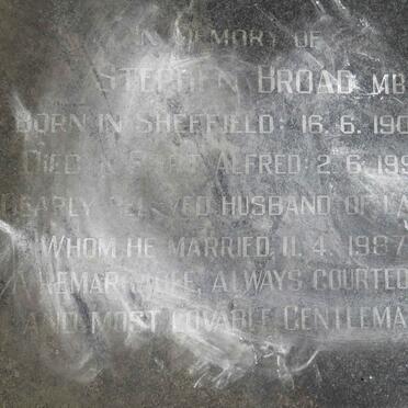 BROAD Stephen 1908-1994 &amp; R.E. MALAN 1917-2000