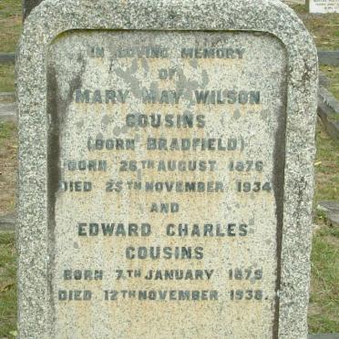 COUSINS Edward Charles 1875-1938 &amp;  Mary May Wilson BRADFIELD 1876-1934