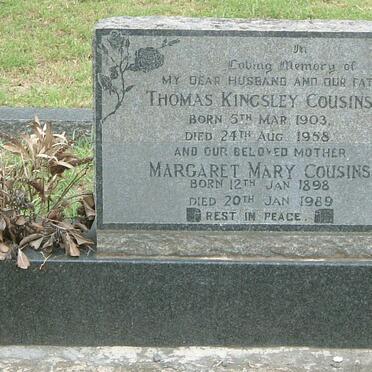 COUSINS Thomas Kingsley  1903-1958 &amp; Margaret Mary 1898-1989