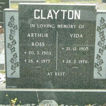 CLAYTON Arthur Ross 1903-1977 &amp; Vida 1905-1976