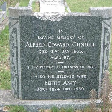 CUNDILL Alfred Edward -1953 &amp; Edith Amy 1874-1959