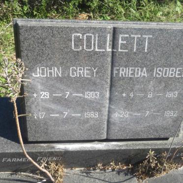 COLLETT John Grey 1903-1989 &amp; Frieda Isobel 1913-1992
